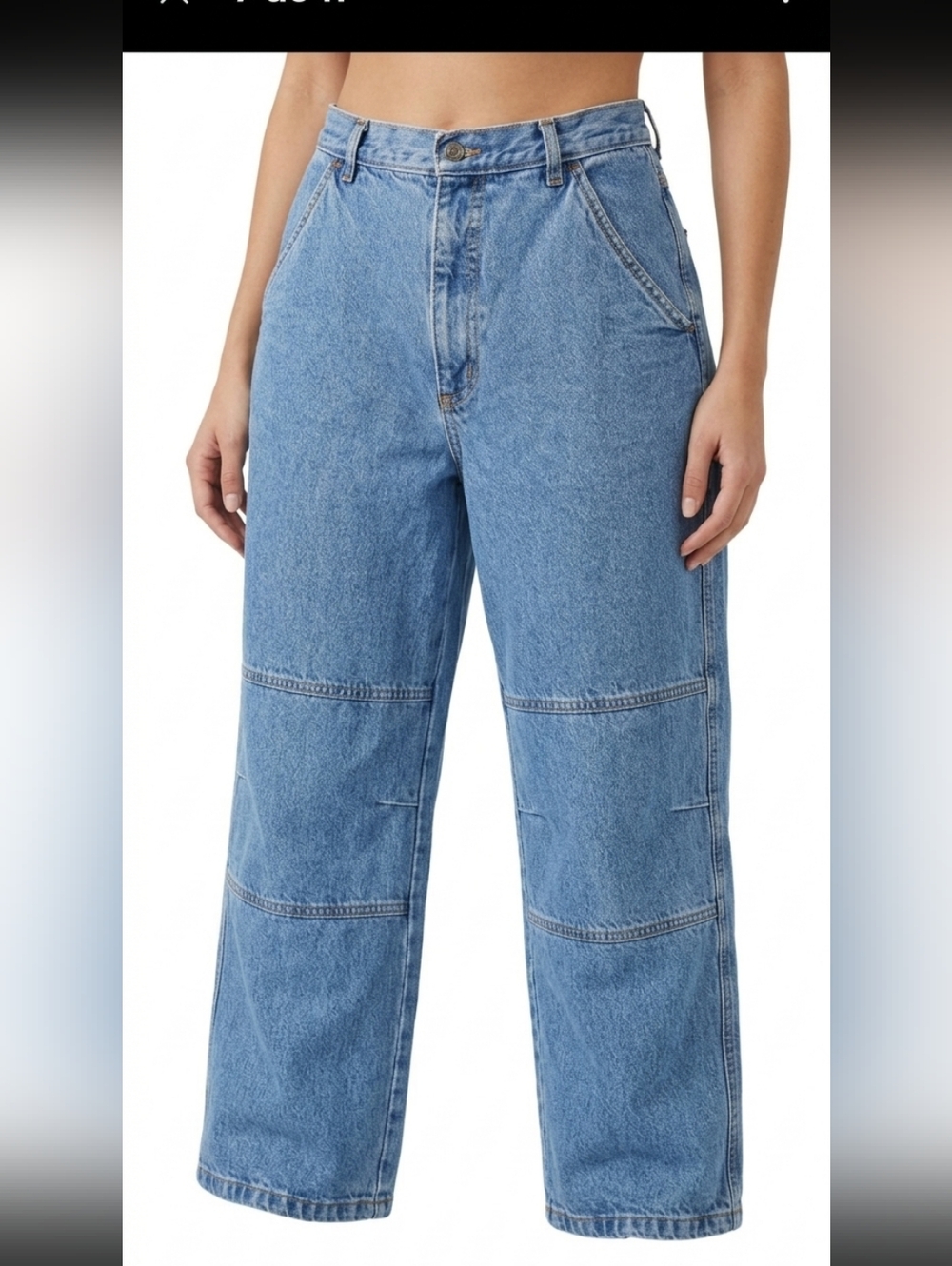 Vintage 90s Adriana Sport Double Knee Jeans Women’s 10 Baggy Workwear High Waist